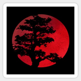 Japanese Bonsai Tree Distressed Graphic Art Yoga Meditation Sticker